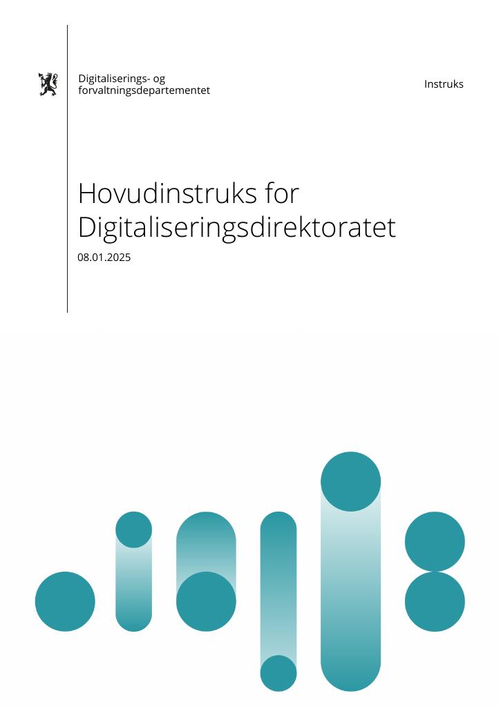 Forsiden av dokumentet Hovedinstruks Digitaliseringsdirektoratet 2025