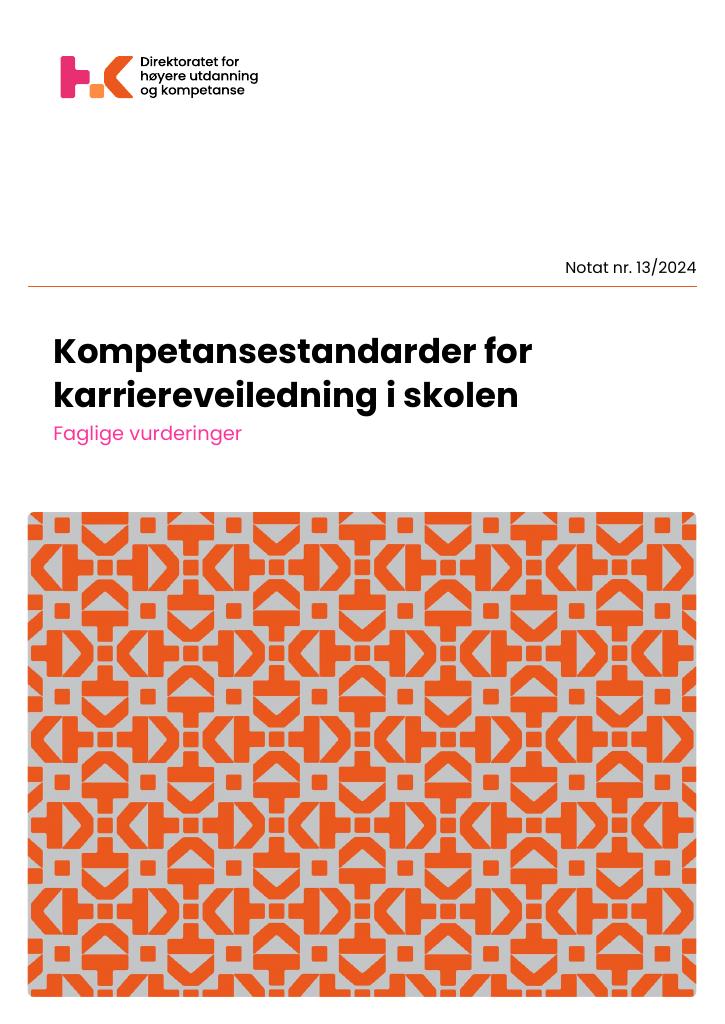 Forsiden av dokumentet Kompetansestandarder for karriereveiledning i skolen