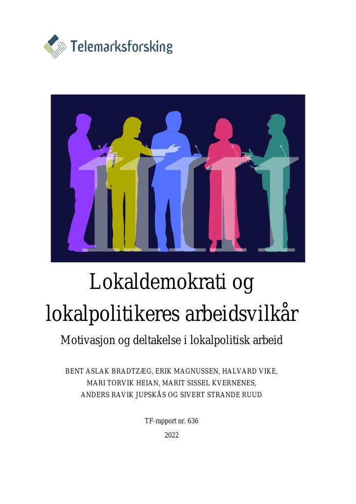 Forsiden av dokumentet Lokaldemokrati og lokalpolitikeres arbeidsvilkår