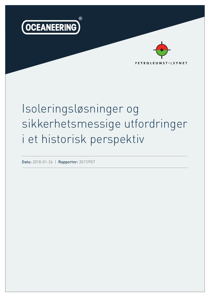 Forsiden av dokumentet Isoleringsløsninger og sikkerhetsmessige utfordringer i et historisk perspektiv
