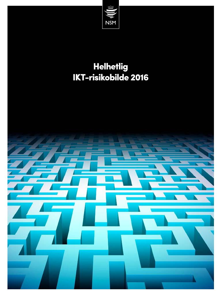 Forsiden av dokumentet Helhetlig IKT-risikobilde 2016