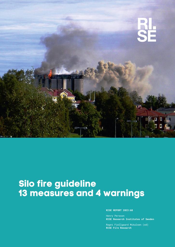 Forsiden av dokumentet Silo fire guideline - 
13 measures and 4 warnings