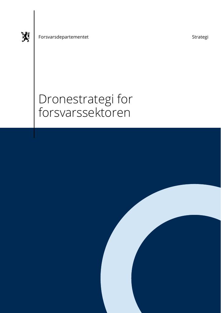 Forsiden av dokumentet Dronestrategi for forsvarssektoren