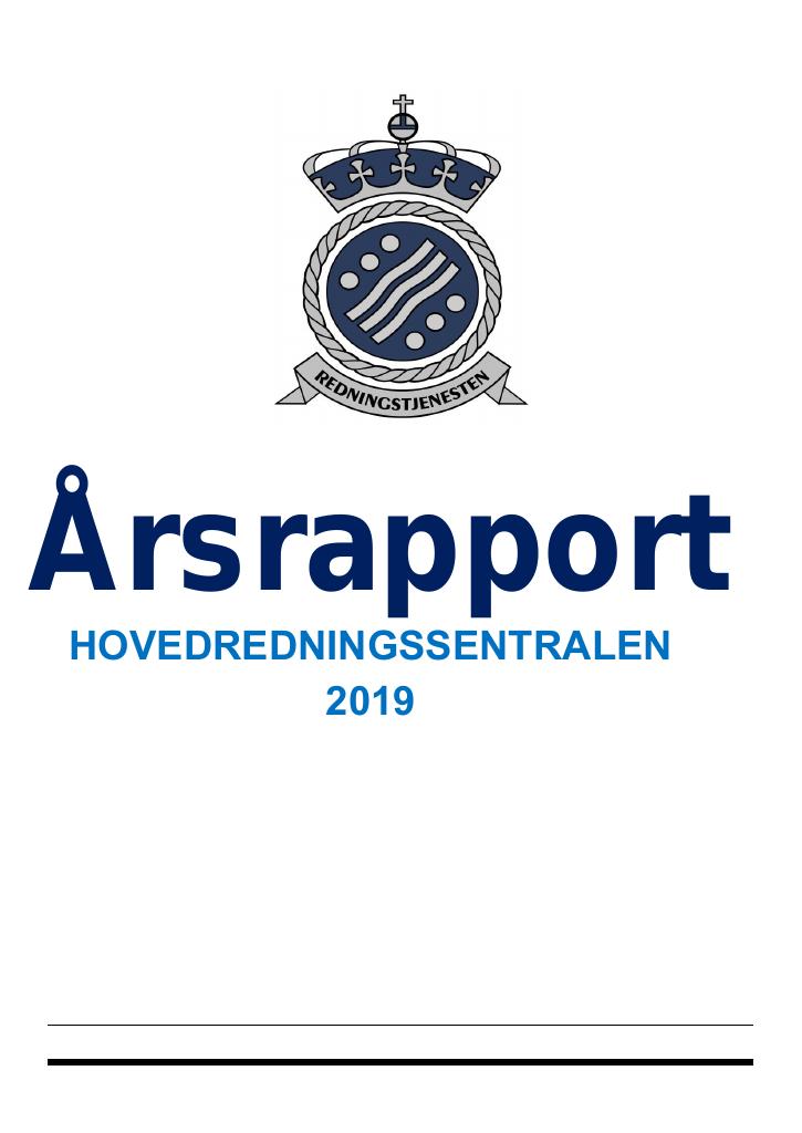 Forsiden av dokumentet Årsrapport Hovedredningssentralen 2019