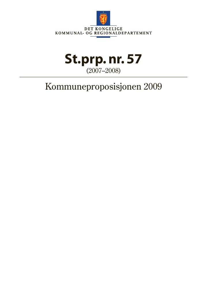 Forsiden av dokumentet St.prp. nr. 57 (2007-2008)