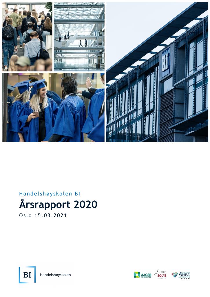 Forsiden av dokumentet Årsrapport Handelshøyskolen BI 2020