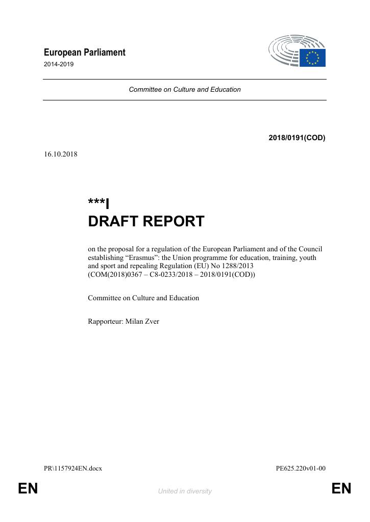 Forsiden av dokumentet Halvårsrapport for utdanning, Brussel, høst 2018