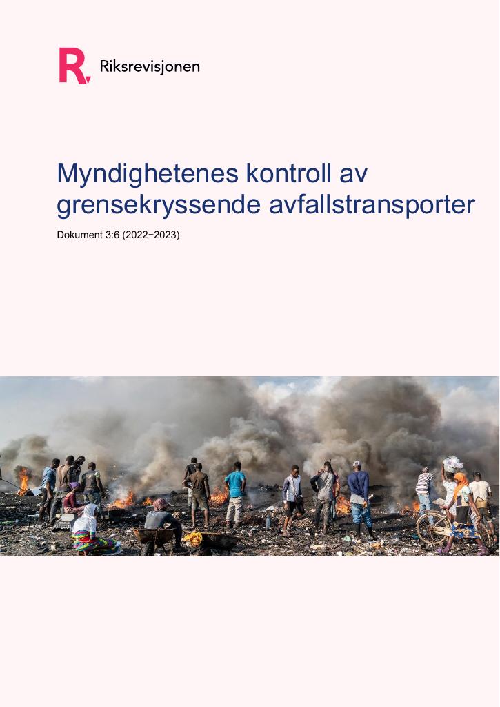 Forsiden av dokumentet Myndighetenes kontroll av grensekryssende avfallstransporter