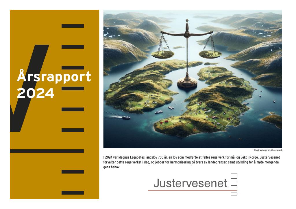 Forsiden av dokumentet Årsrapport Justervesenet 2024