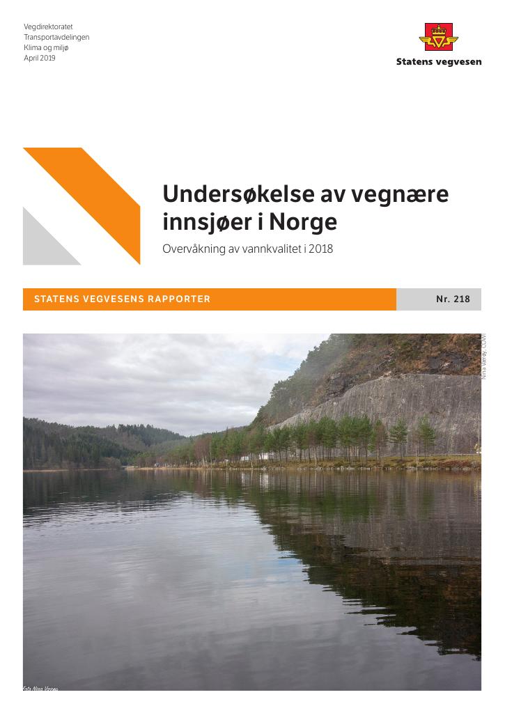Forsiden av dokumentet Undersøkelse av vegnære innsjøer i Norge