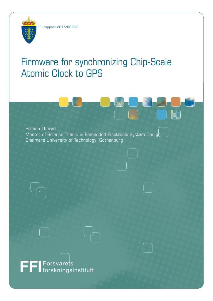 Forsiden av dokumentet Firmware for synchronizing chip-scale atomic clock to GPS