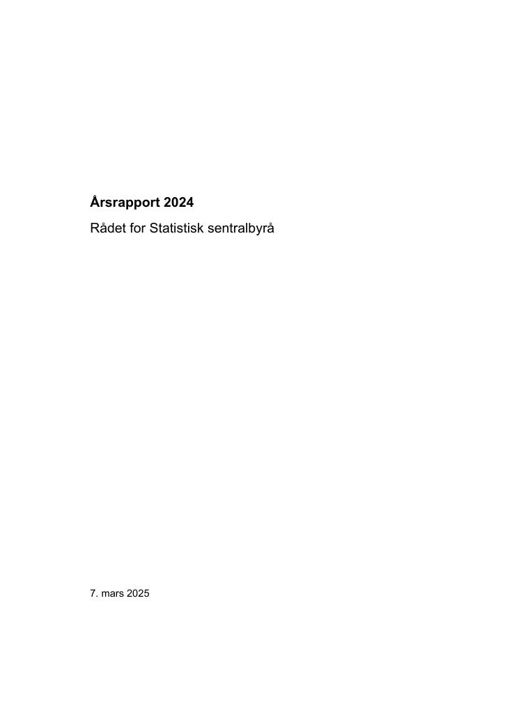 Forsiden av dokumentet Årsrapport Rådet for Statistisk sentralbyrå 2024