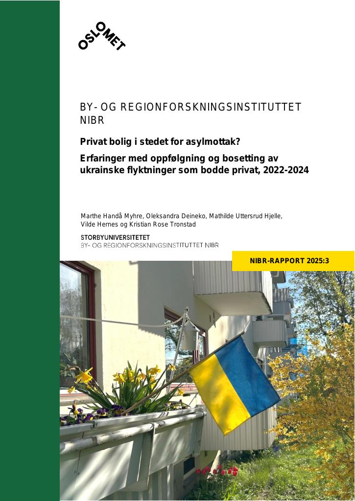 Forsiden av dokumentet Privat bolig i stedet for asylmottak?