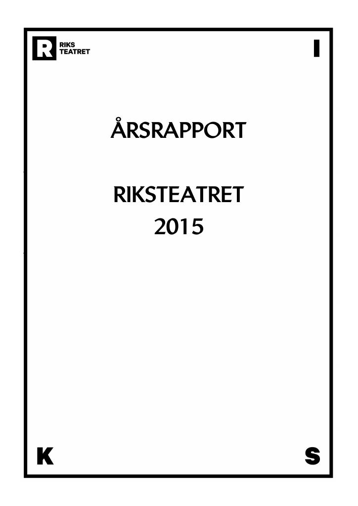 Forsiden av dokumentet Årsrapport Riksteatret 2015