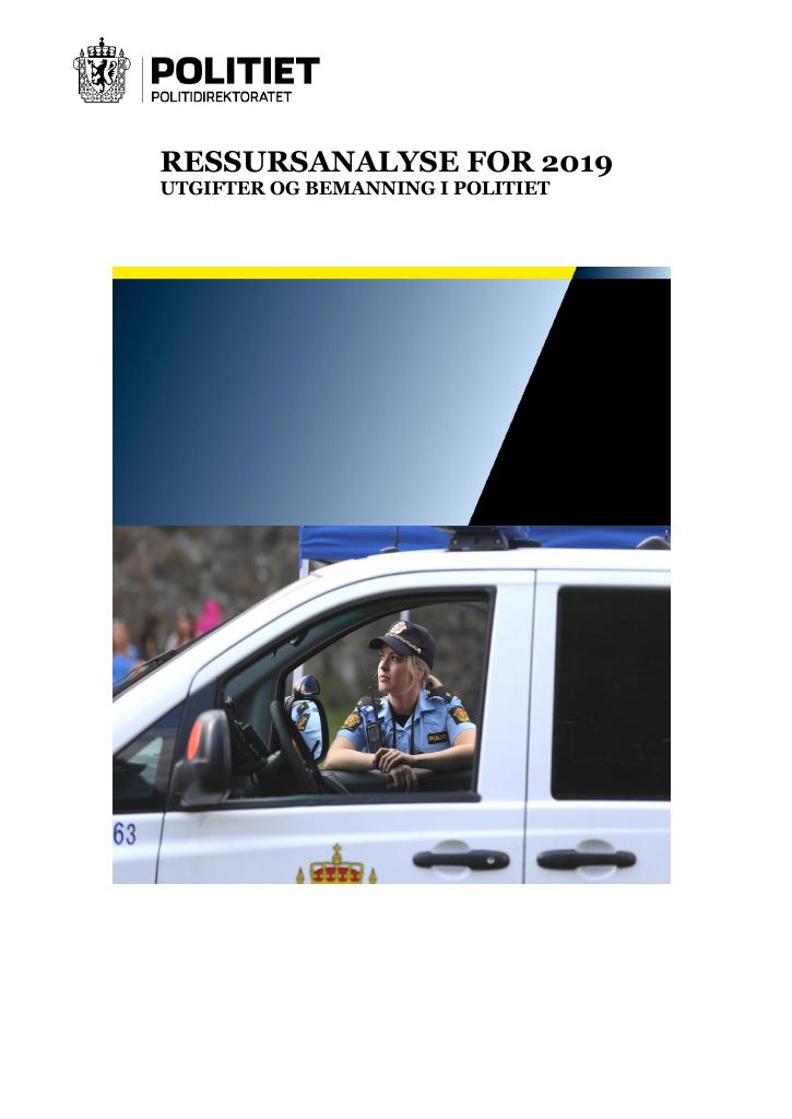 Forsiden av dokumentet Ressursanalyse 2019