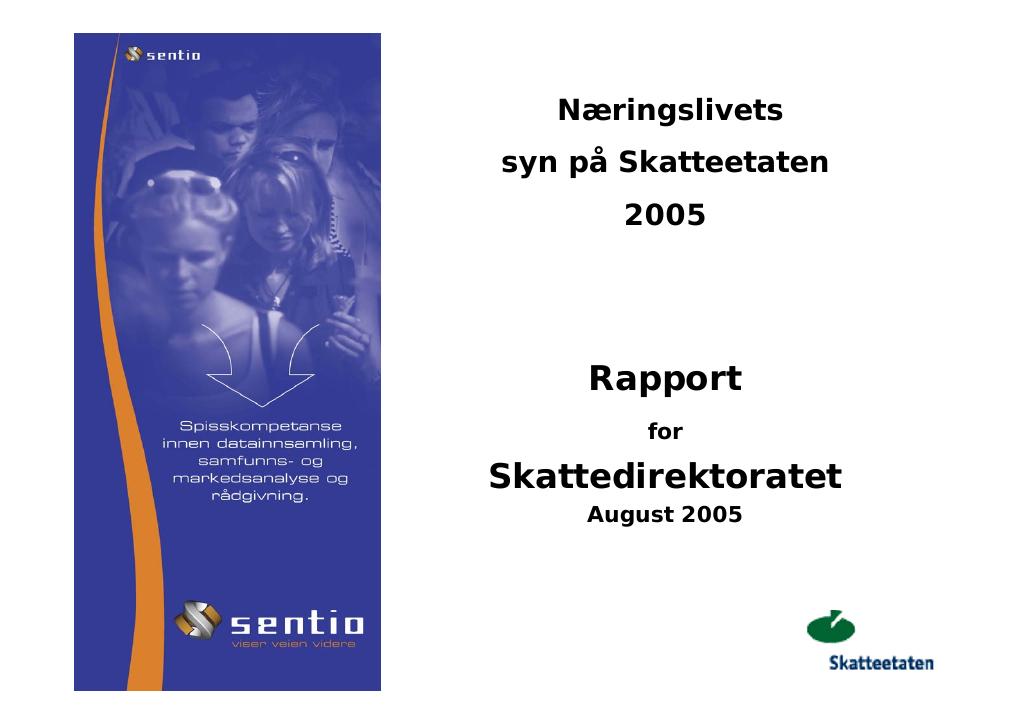 Forsiden av dokumentet Næringslivets syn på Skatteetaten 2005 