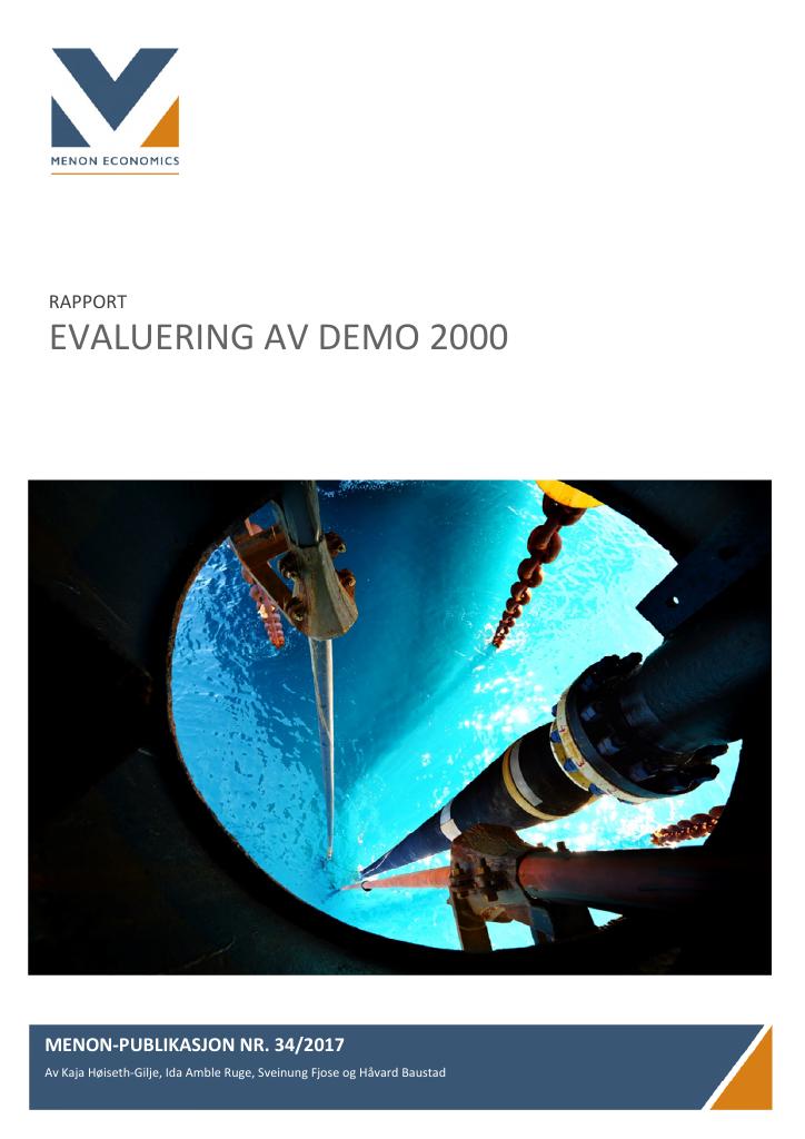 Forsiden av dokumentet Evaluering av DEMO 2000