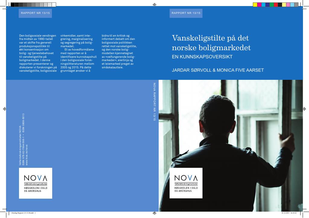 Forsiden av dokumentet Vanskeligstilte på det norske boligmarkedet: En kunnskapsoversikt