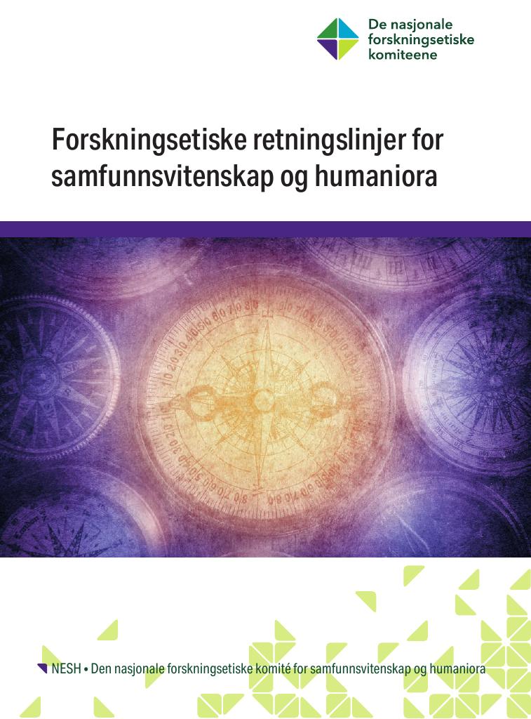 Forsiden av dokumentet Forskningsetiske retningslinjer for samfunnsvitenskap og humaniora