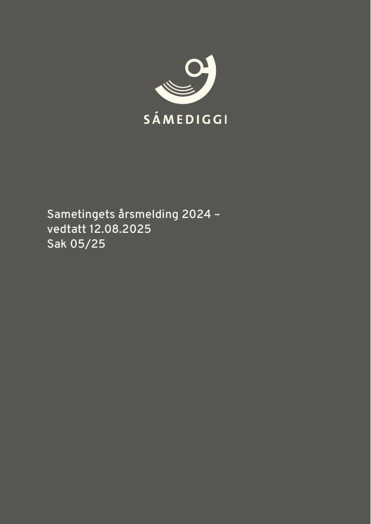 Forsiden av dokumentet Sametingets årsmelding 2024