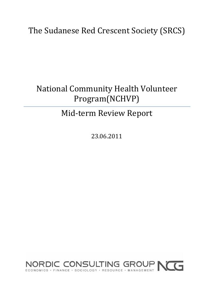 Forsiden av dokumentet National Community Health Volunteer Program (NCHVP)