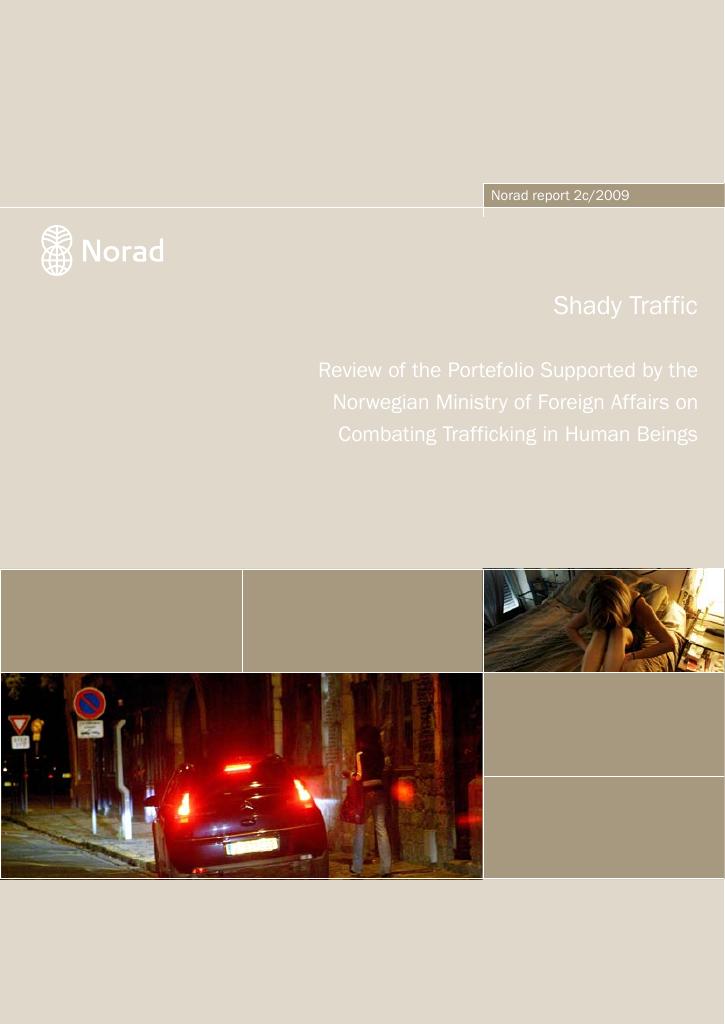 Forsiden av dokumentet Shady Traffic: Review of the Portefolio Supported by the Norwegian Ministry of Foreign Affairs on Combating Trafficking in Human Beings