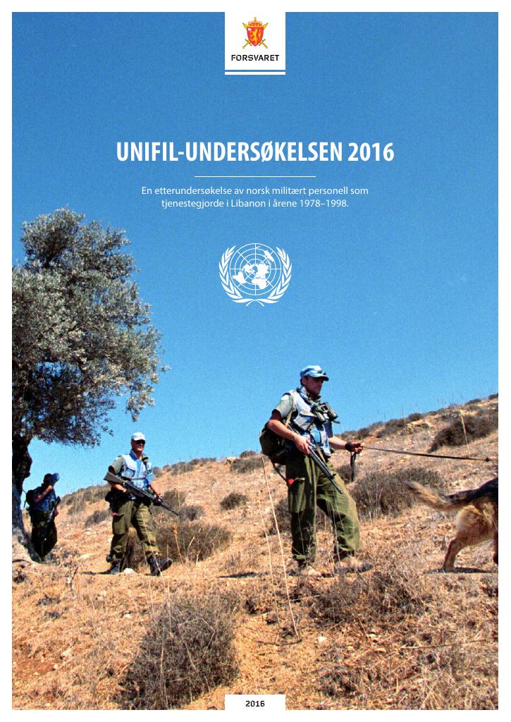 Forsiden av dokumentet UNIFIL-undersøkelsen 2016