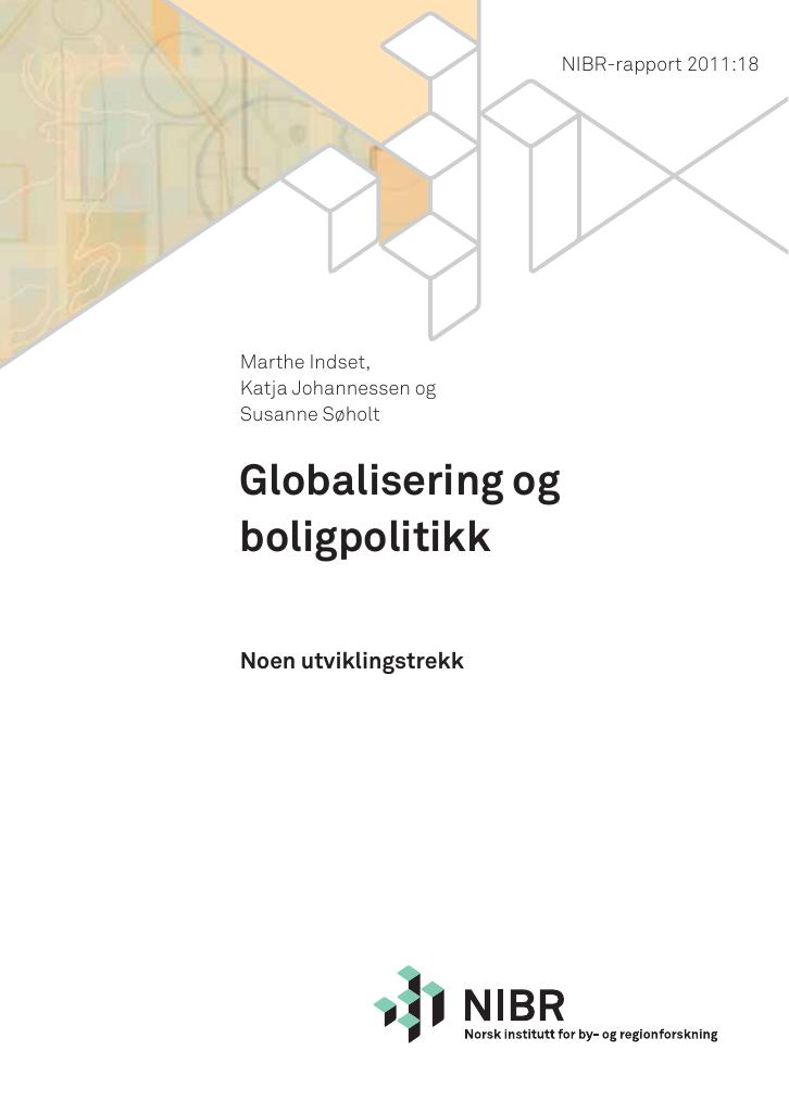 Forsiden av dokumentet Globalisering og boligpolitikk