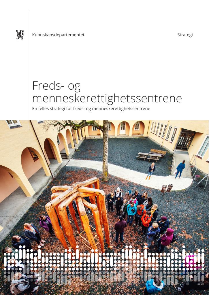 Forsiden av dokumentet Felles strategi for freds- og menneskerettighetssentrene