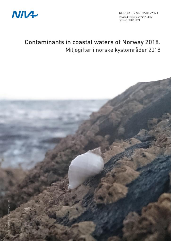 Forsiden av dokumentet Contaminants in coastal waters of Norway 2018.