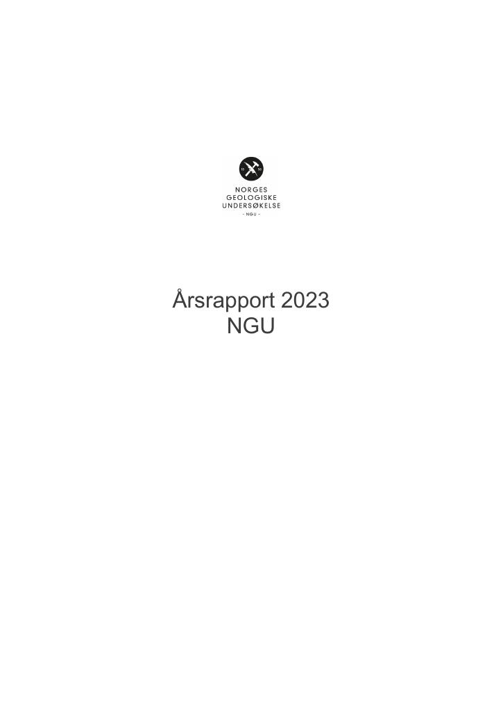 Forsiden av dokumentet Årsrapport NGU 2023