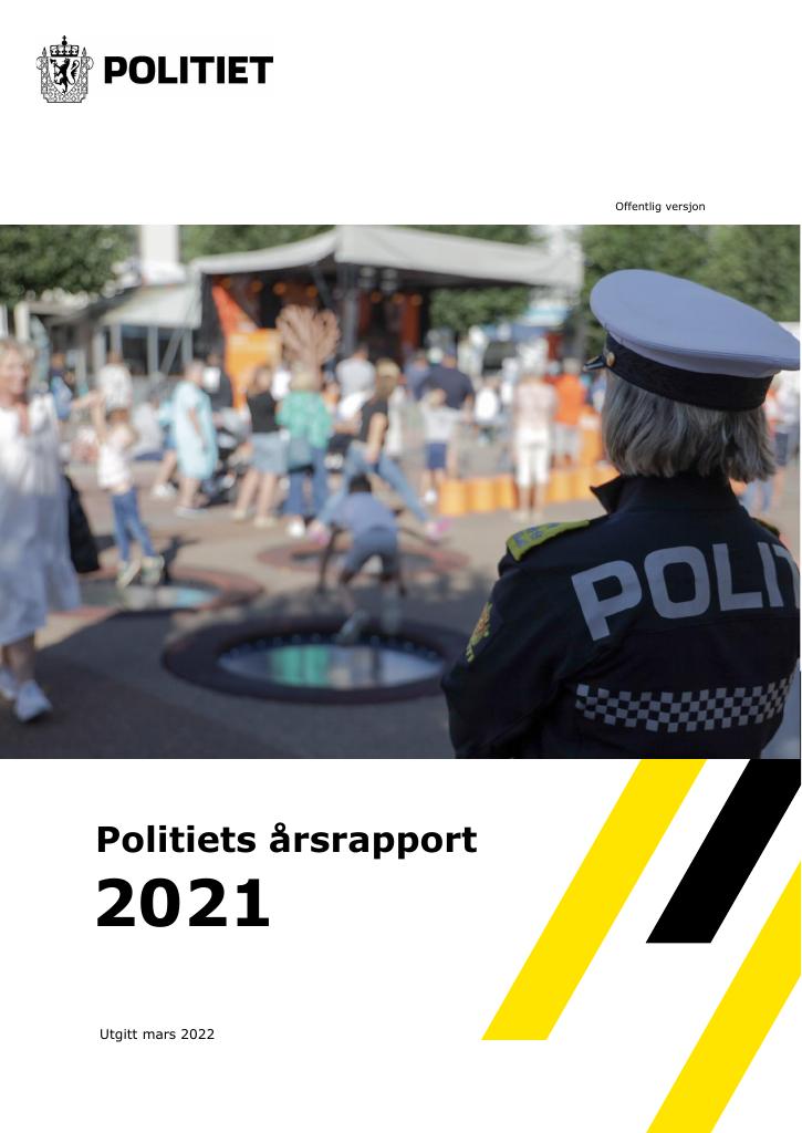 Forsiden av dokumentet Årsrapport Politiet 2021