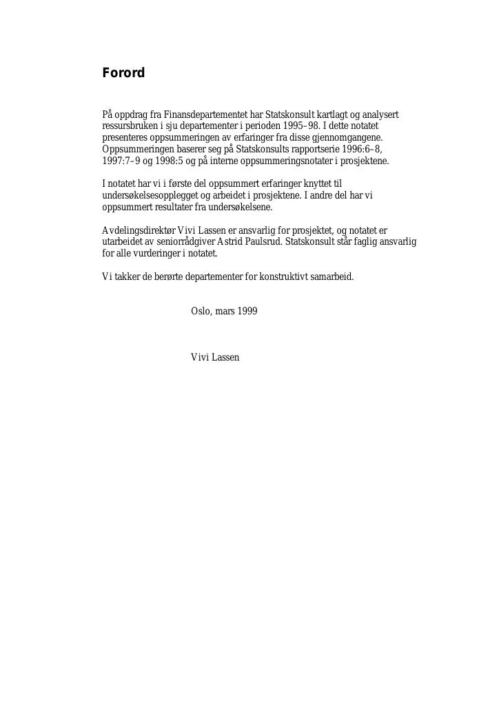 Forsiden av dokumentet Kartlegging og analyse av ressursbruken i departementene