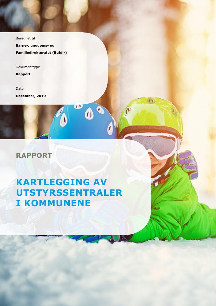 Forsiden av dokumentet Kartlegging av utstyrssentraler i kommunene