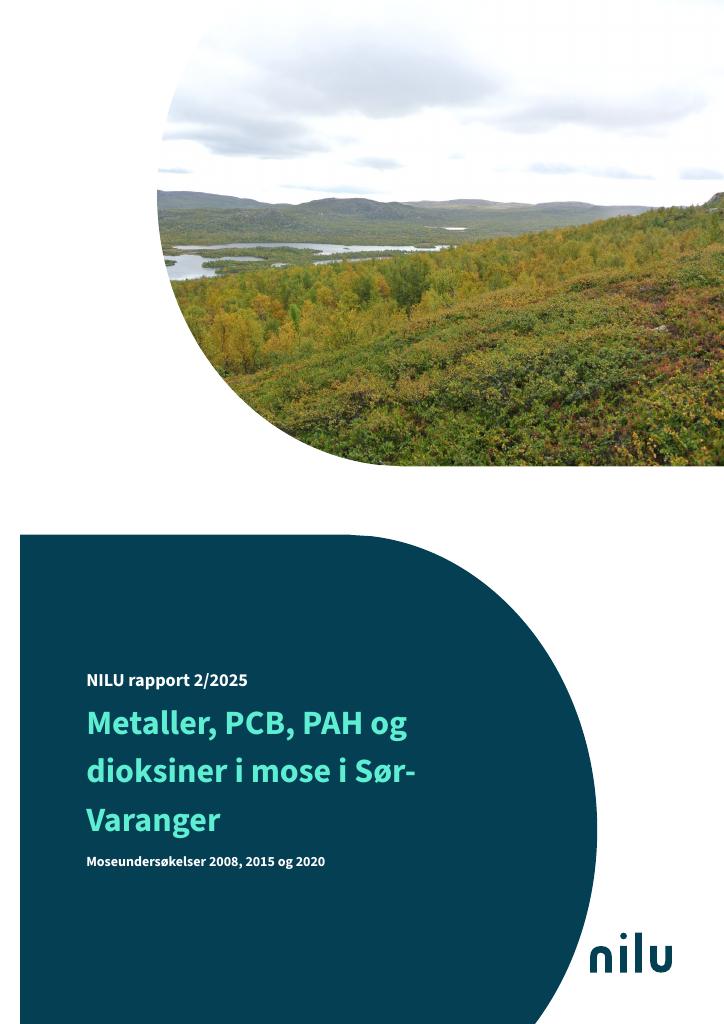 Forsiden av dokumentet Metaller, PCB, PAH og dioksiner i mose i Sør-Varanger : Moseundersøkelser 2008, 2015 og 2020