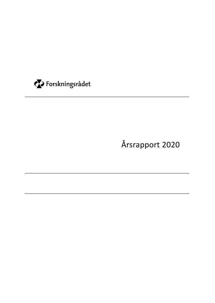 Forsiden av dokumentet Årsrapport Forskningsrådet 2020