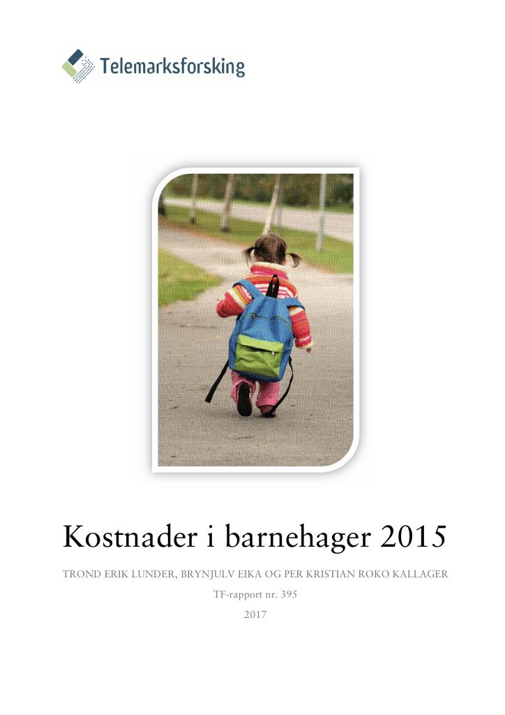 Kostnader I Barnehager 2015 - Kudos