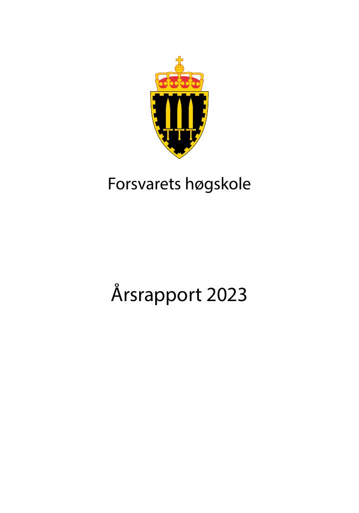 Forsiden av dokumentet Årsrapport Forsvarets høgskole 2023