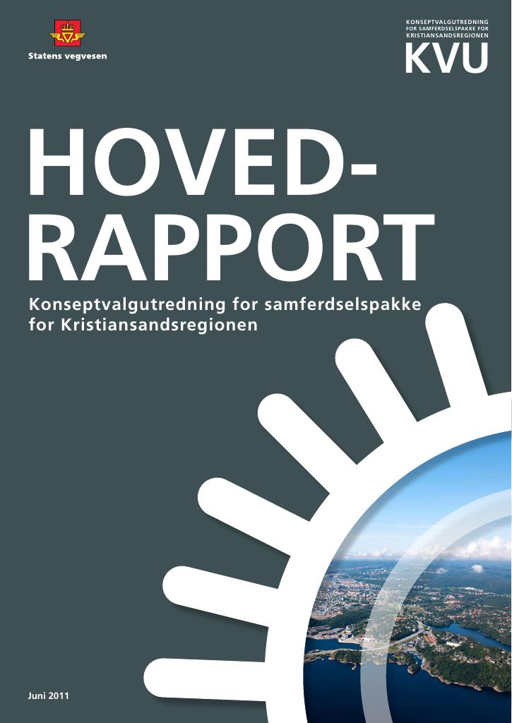 Forsiden av dokumentet KVU - Konseptvalgutredning for samferdselspakke for Kristiansandsregionen