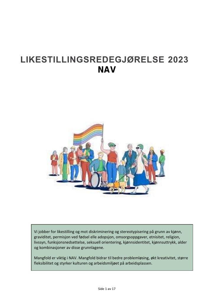 Forsiden av dokumentet Likestillingsredgjørelse NAV 2023