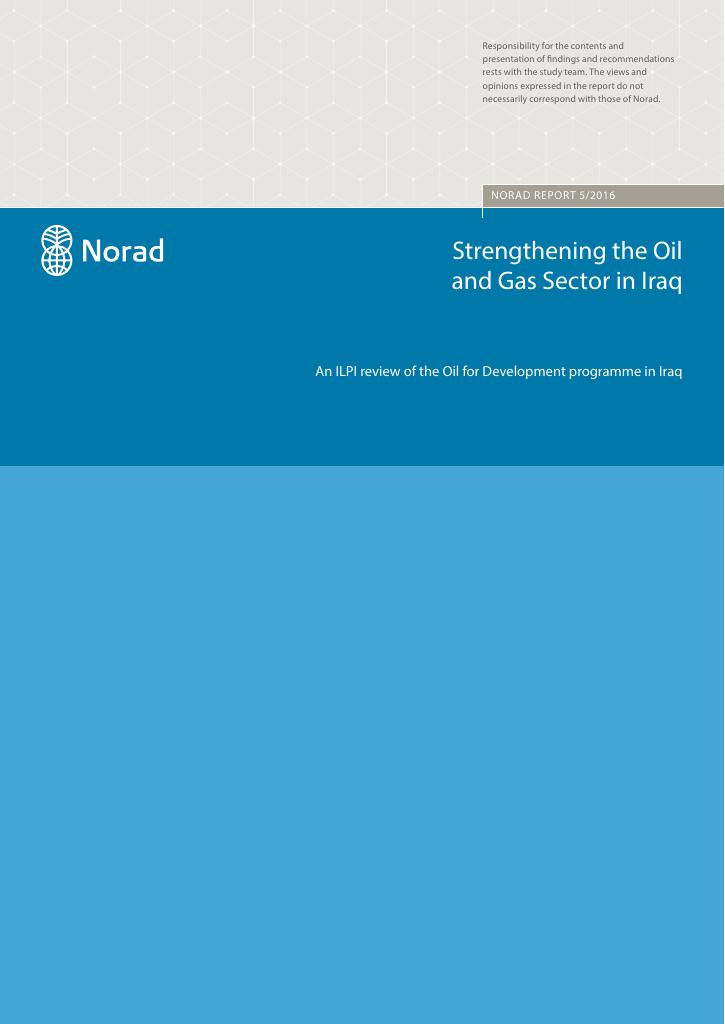 Forsiden av dokumentet Strengthening the Oil and Gas Sector in Iraq