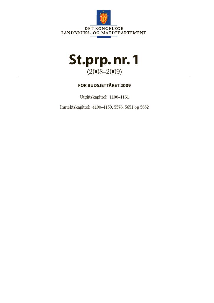 Forsiden av dokumentet St.prp. nr. 1 (2008-2009)