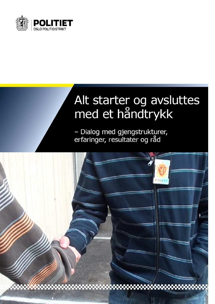 Forsiden av dokumentet Alt starter og avsluttes med et håndtrykk