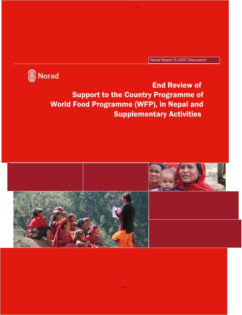 Forsiden av dokumentet End Review of Support to the Country Programme of World Food Programme in Nepal and Supplementary Activities