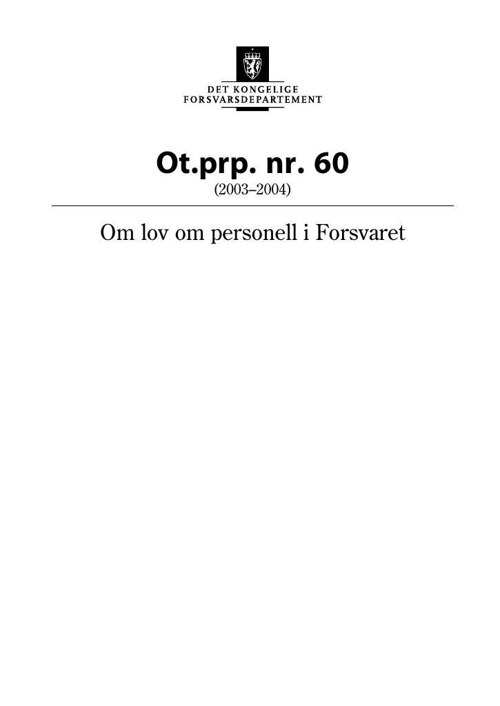 Forsiden av dokumentet Ot.prp. nr. 60 (2003-2004)