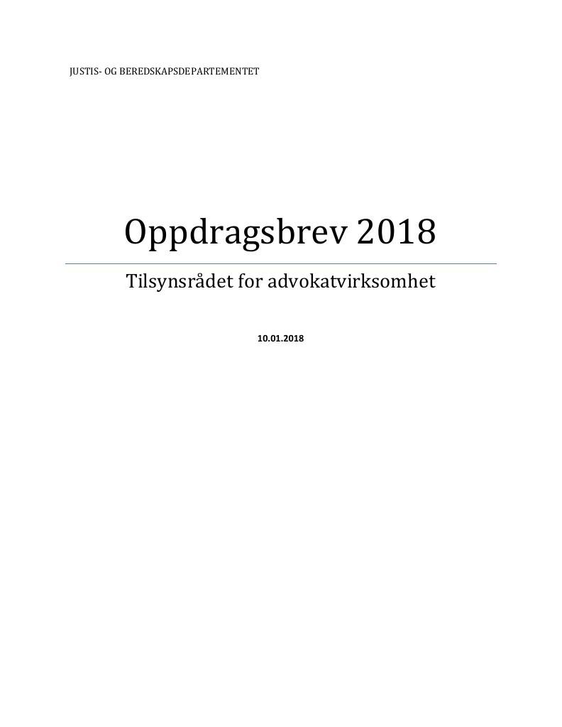 Forsiden av dokumentet Oppdragsbrev (PDF)