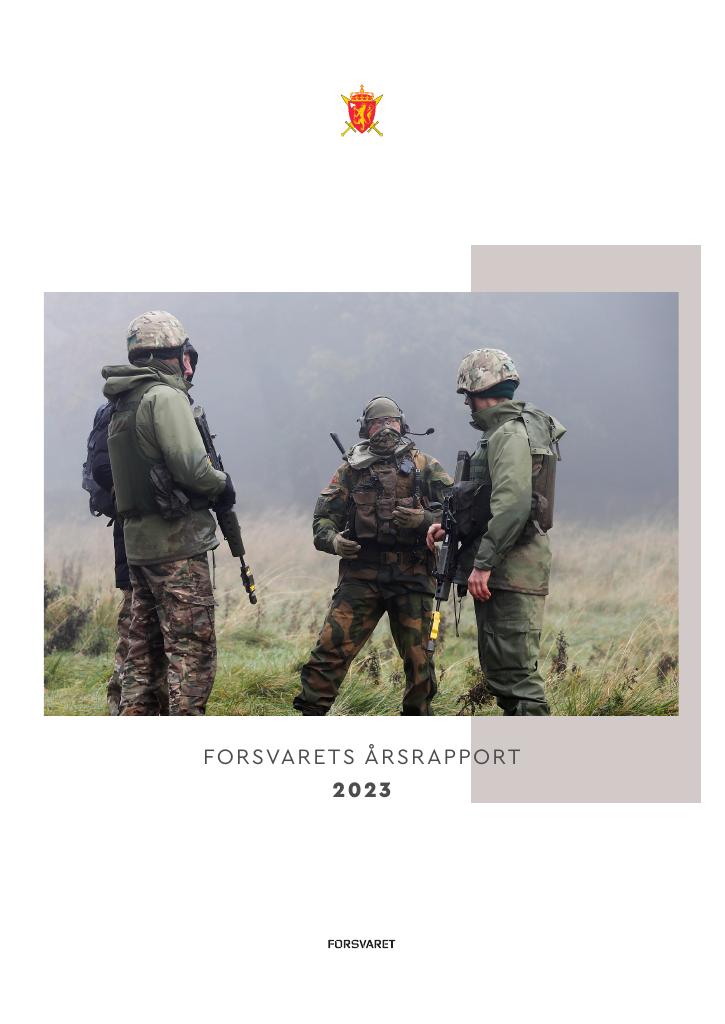 Forsiden av dokumentet Årsrapport Forsvaret 2023