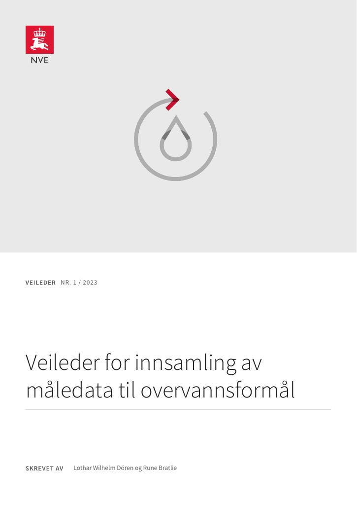 Forsiden av dokumentet Veileder for innsamling av måledata til overvannsformål