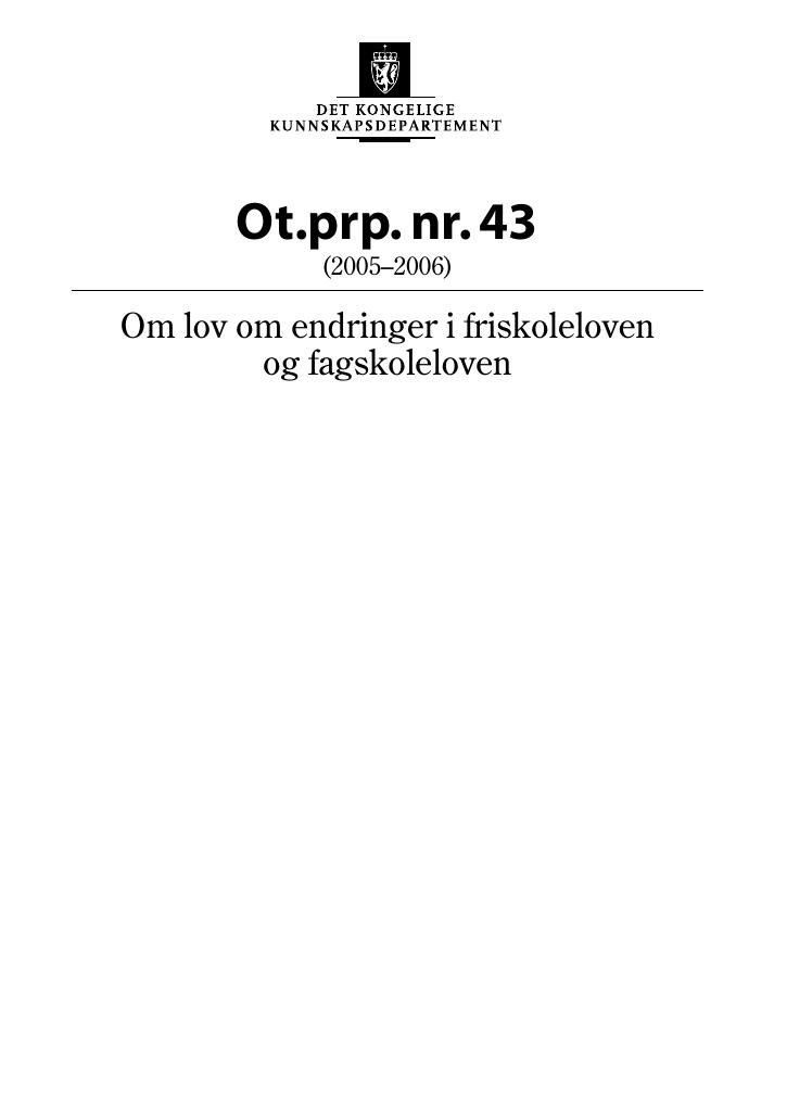 Forsiden av dokumentet Ot.prp. nr. 43 (2005-2006)