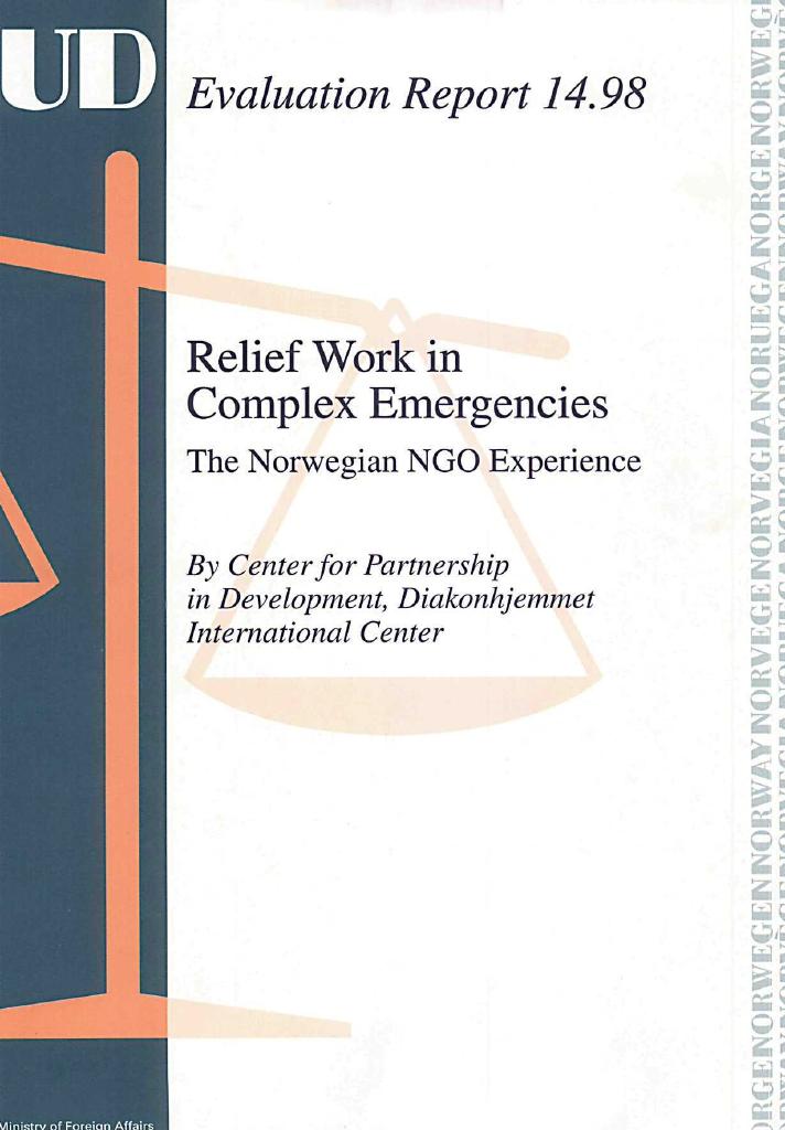 Forsiden av dokumentet Relief Work in Complex Emergencies - The Norwegian NGO Experience